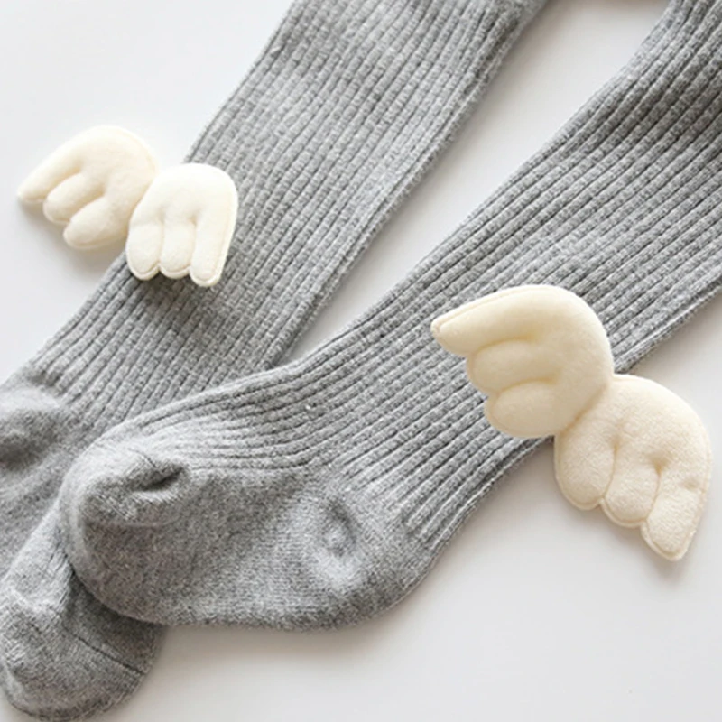 2018 Высокое качество колготки для девочек Крылья Ангела Для малышей однотонные