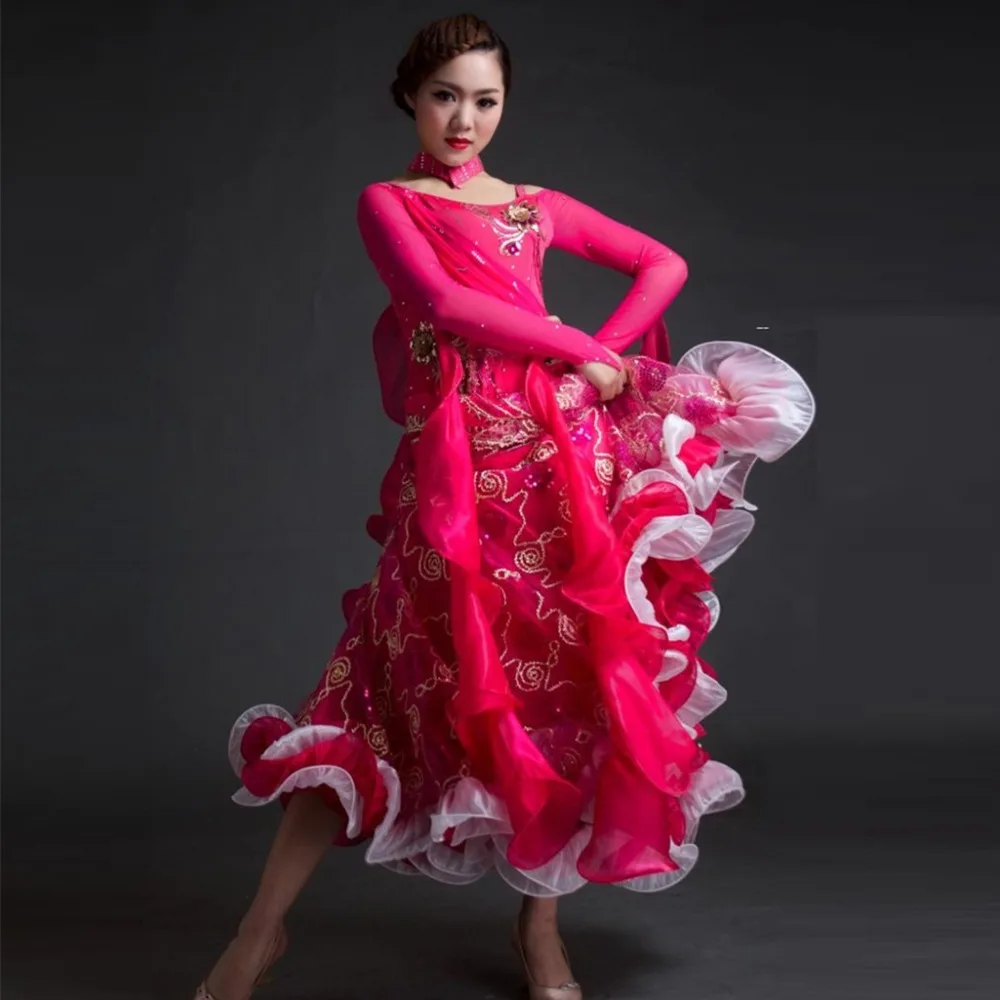 Новинка 2017 Женский высококачественный бутик костюм для бальных танцев платье