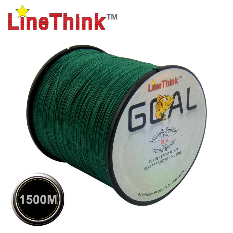 1500 м GOAL LineThink Фирменная плетеная рыболовная леска лучшего качества из 100% ПЭ 4X, плетеная рыболовная леска, бесплатная доставка