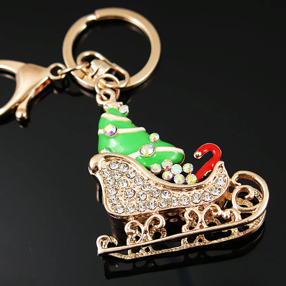 2018 Hot Sale Sled Keychain Rainbow Crystal Metal Action Figure toy model Car decor decoration wedding Christmas Gift Lover | Украшения и