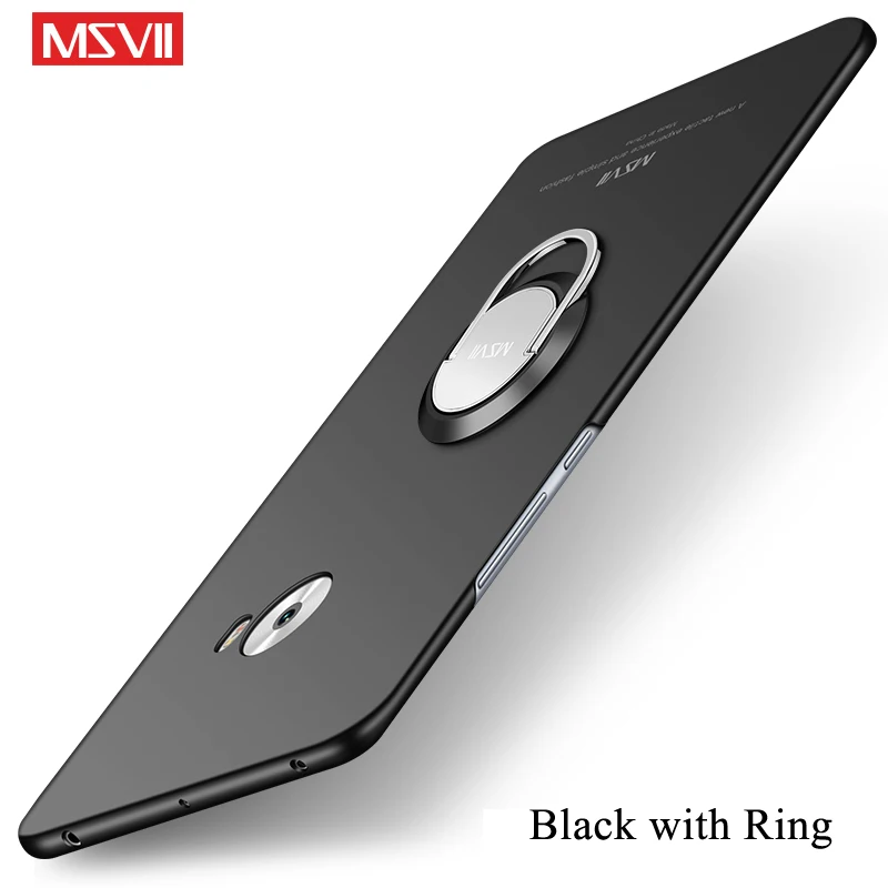 Для Xiaomi mi Note 2 Чехол MSVII кольцо на палец тонкий матовый чехол для Xiao mi Note 2 Чехол mi Note2 металлический держатель задняя крышка Note 2 - Цвет: Black with Ring