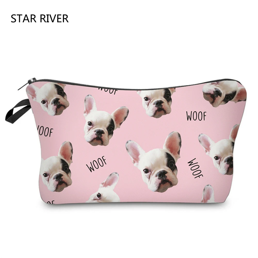 3D Printing Makeup Bag Pug Life Pink Puppy Cosmetic Case Travel Pouch Organizer Toiletry Necessaire Maleta De Maquiagem | Красота и