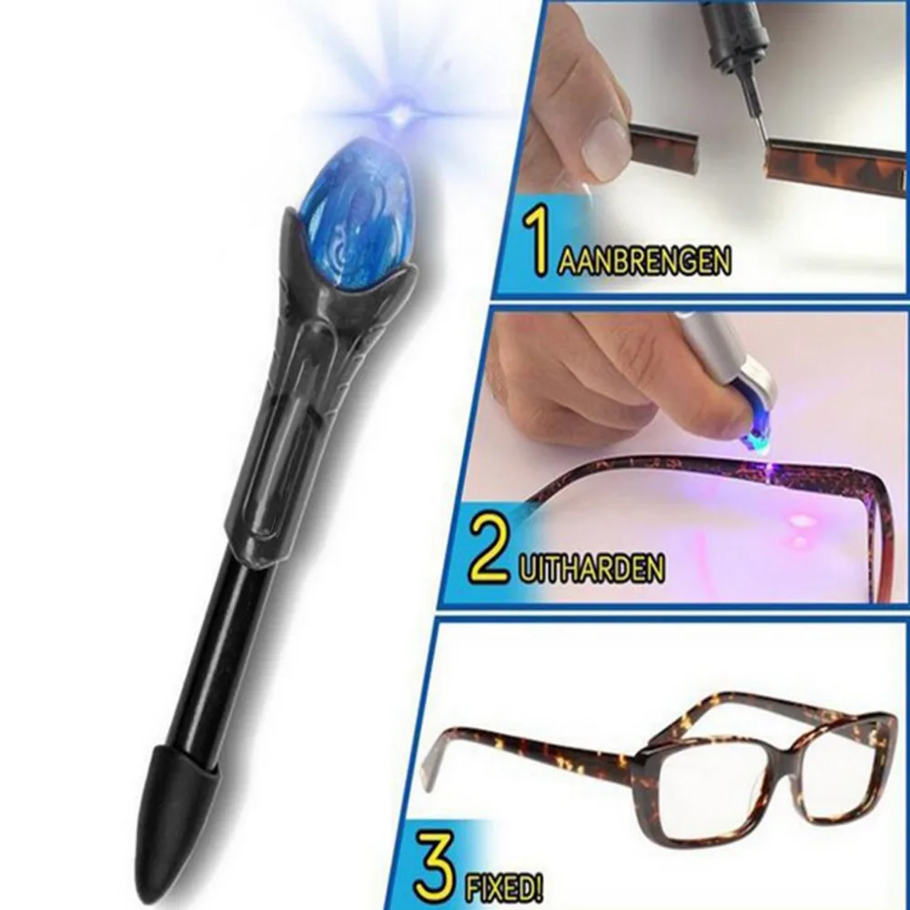 Repositionable 5 Second Quick Dry Fix UV Light Liquid Glue Pen Repairs Tool Use Multifunctional Welding Compound | Обустройство дома