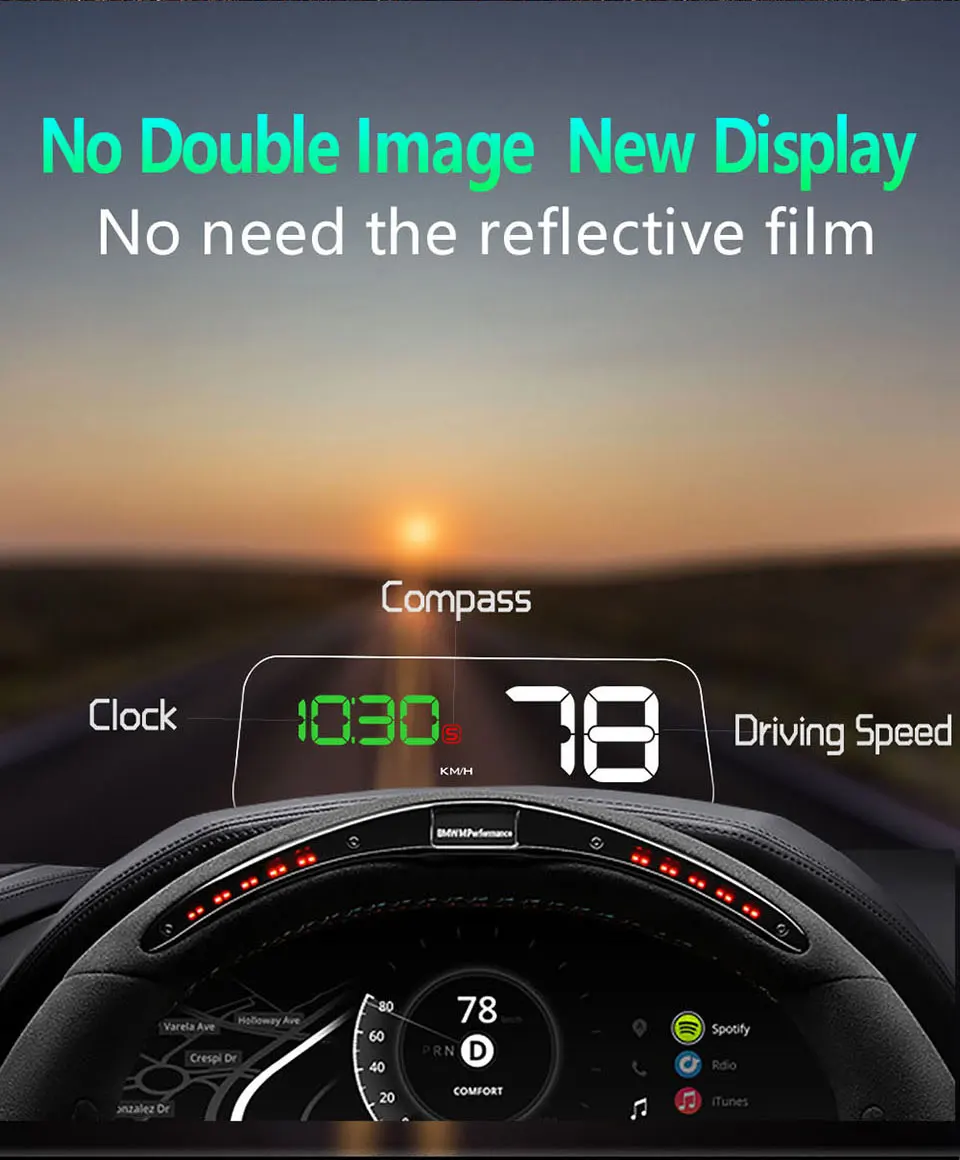 Hud OBD 2 головы вверх дисплей цифровой автомобильный проектор скорости скорость метр расход топлива RPM неисправный код диагностический инструмент