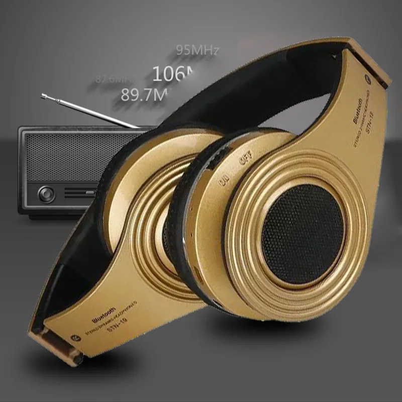 TOPROAD FM радио Bluetooth наушники беспроводные стерео бас гарнитура светящийся