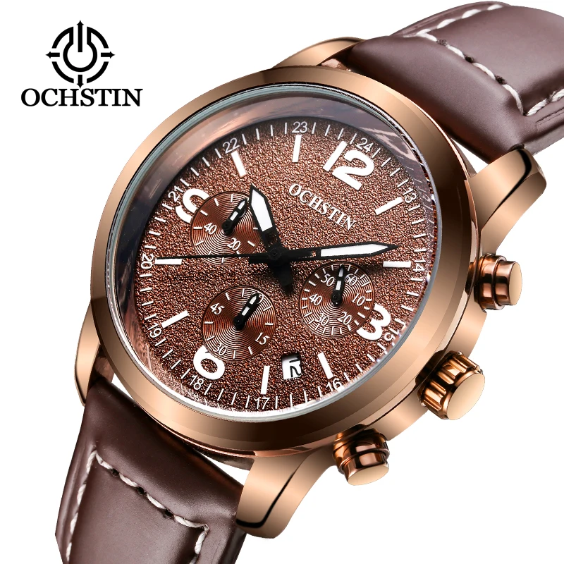 Часы мужские кварцевые с кожаным ремешком и хронографом|watch brand luxury|watch luxurywatch luxury |