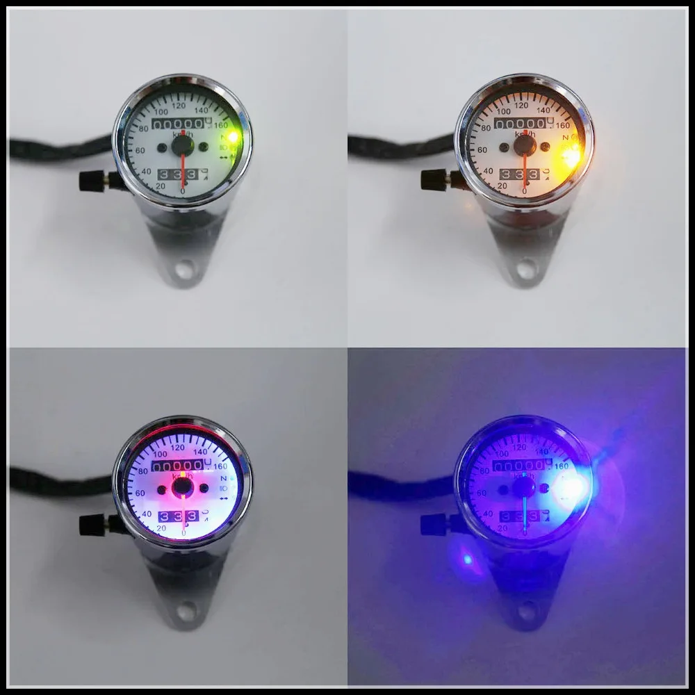 Бесплатная доставка Универсальный светодиодный мотоцикл двойной одометр