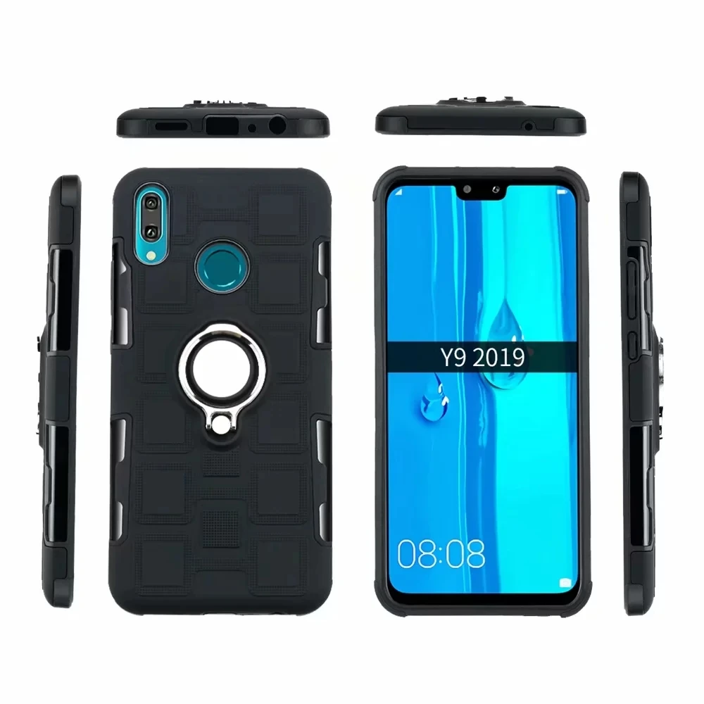 Чехол для Huawei Y9 2019 чехол с металлическим кольцом и подставкой из ТПУ