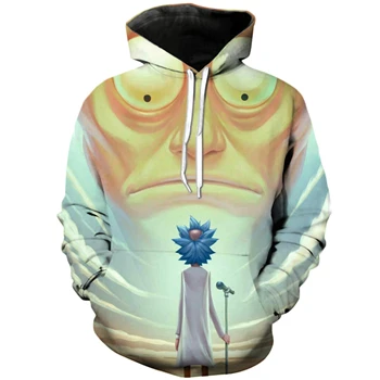 Plstar Космос классический мультфильм Рик и Морти 3D Худи смешно сумасшедший ученый Рик принт Для мужчин Для женщин уличная толстовка с капюшоном - Цвет: color as the picture