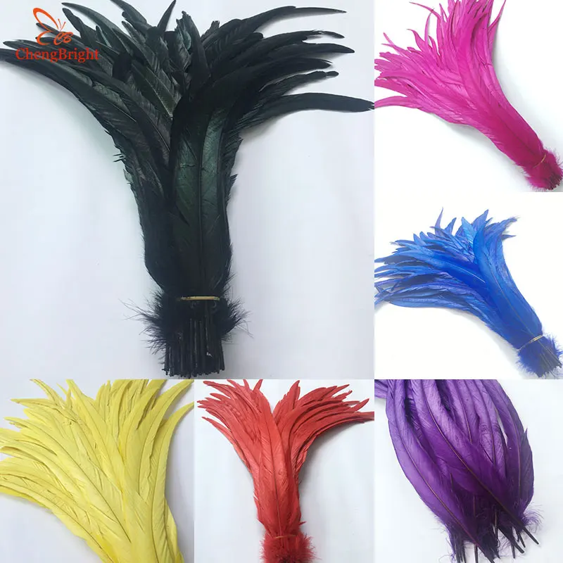 

Wholesale 50pcs Natural Cock Tail Feathers Diy 35-40cm/14-16inch Clothing Decoration Stage Performance Rooster Feathers Plume