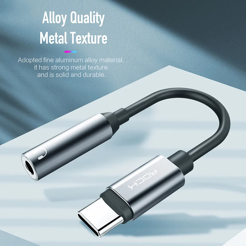 Аудиокабель-адаптер типа C-3 5 мм с разъемом ROCK USB AUX Наушники OTG для Huawei mate 20 P30 pro Xiaomi