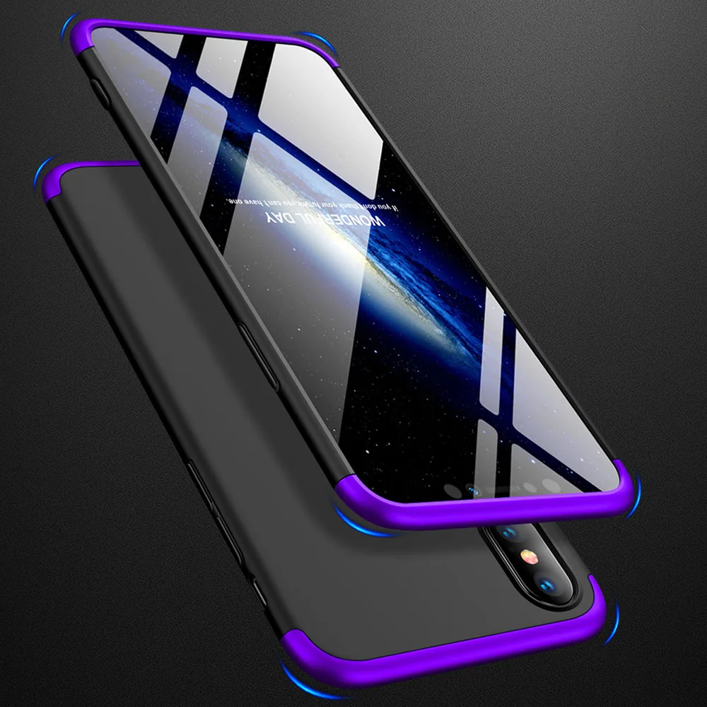 3in1 Full Coverage Protective Armor Case + Tempered Glass Screen Protector Anti Shock Hard Cover For iPhone 7 8 Plus X XR XS Max |