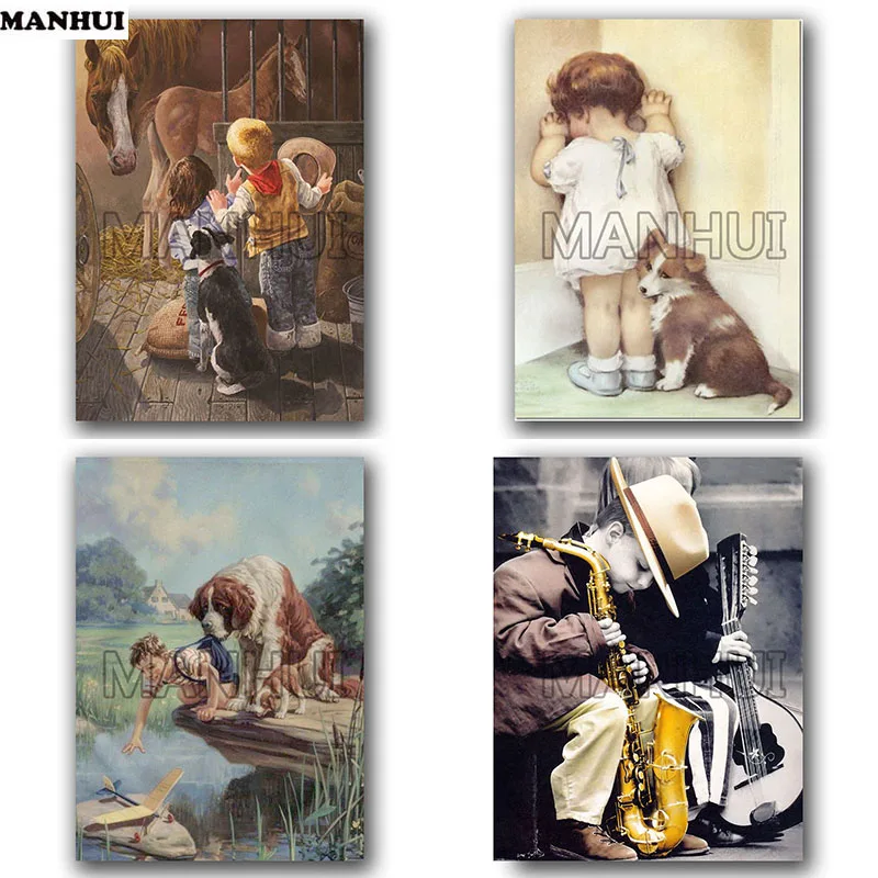 DIY алмазная живопись Счастливый ребенок вышивка крестиком мастер Бодхисаттва