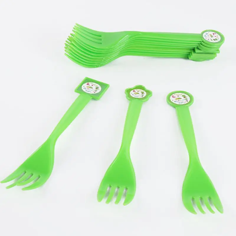 Forks 12pcs Дети Мальчики сувениры милый динозавр тема, детский душ вечерние пластиковые Лут сумки счастливые на дни рождения, особые события украшения подарки сумки 10 шт./лот - Цвет: Forks 12pcs
