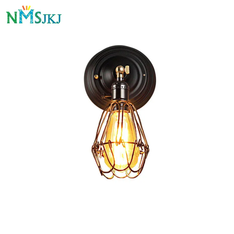 Настенный светильник с проволочной клеткой бра Эдисона промышленная настенная