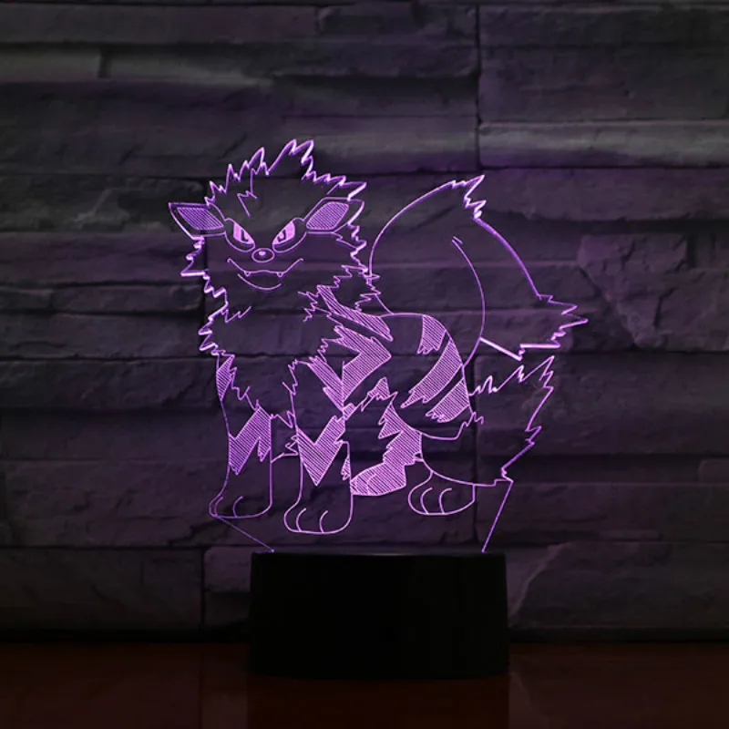 Arcanine Детский светодиодный ночник Покемон го огонь кошка ночник для детской спальни Декор Свет Праздничный Подарок детский светодиодный ночник 3d - Испускаемый цвет: Arcanine