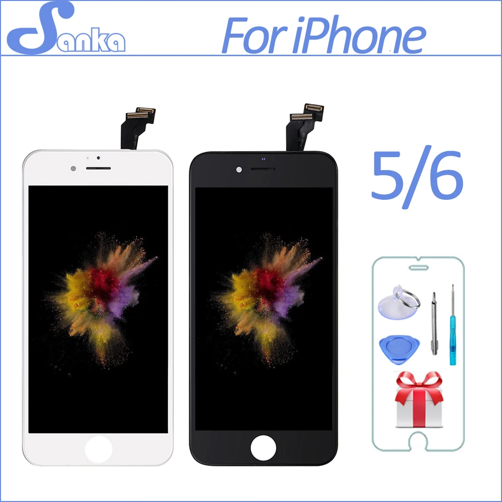SANKA AAA для iPhone 5 5S 6 PLUS S ЖК дисплей модуль сенсорный экран дигитайзер Запчасти