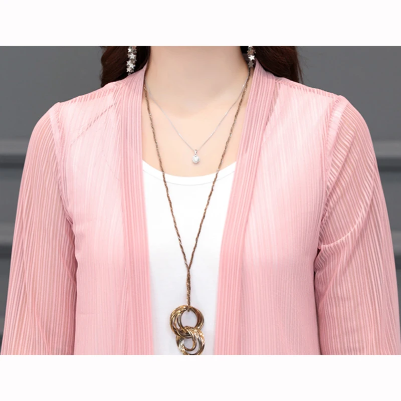 Summer Women Cardigan Coat Beach Sunscreen Clothing Shawl Outside Thin Outer Cover Anti-UV Long Female Tops Plus size K959 |