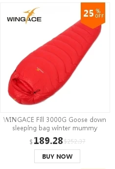 WINGACE Fill 1000 г гусиный пух спальный мешок для взрослых мумия Сверхлегкий походный зимний туристический открытый снаряжение кемпинг спальные мешки