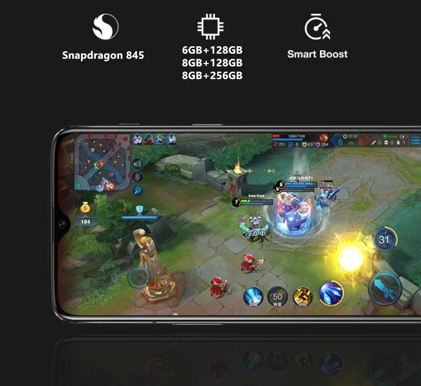 Сотовый телефон Oneplus 6 T 6 T 6GB 128GB Snapdragon 845 6,41 дюймов 1080x2340P полный экран 19,5: 9 20MP OxygenOS