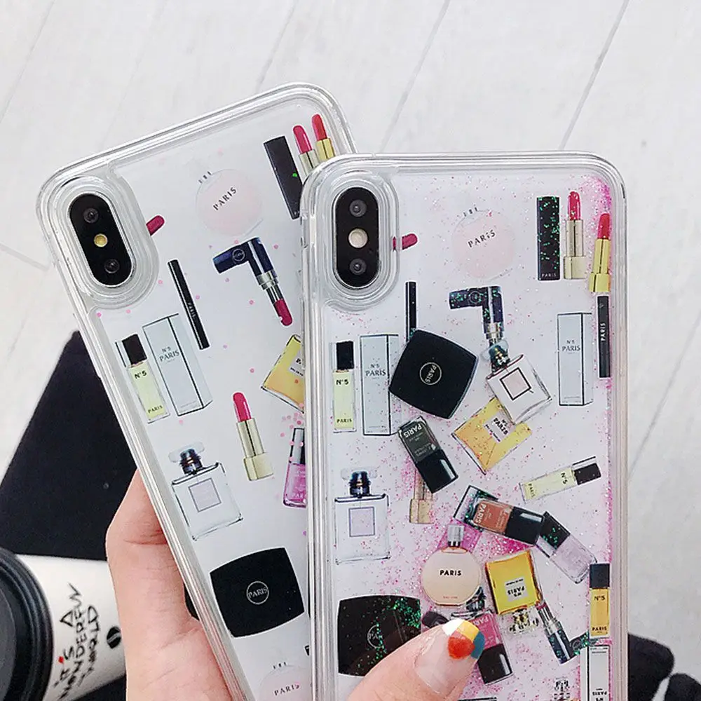 Glitter Liquid Case For iPhone XS Max X XR 7 7Plus 8 8Plus 6 S 6S Plus Dynamic Cosmetic Icon Quicksand Capinha Phone Fundas |