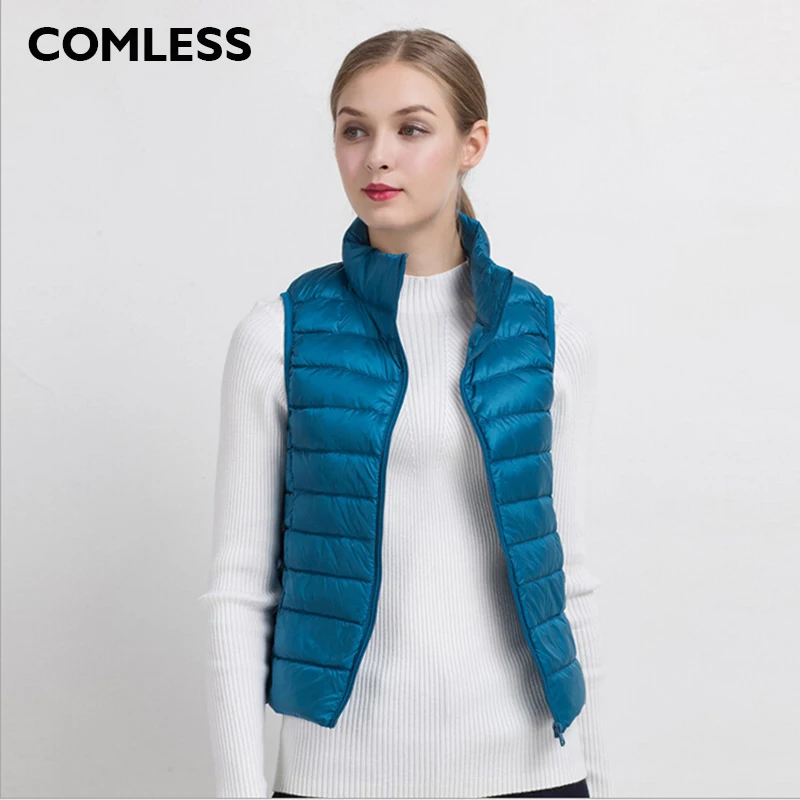 Женский жилет без косточек 15 видов цветов Сверхлегкий пуховик с 90% пухом 10% теплый