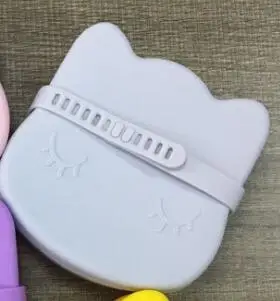 Gray Cat Eyelash Силиконовые Детские чаша для Кулинария для детей для кормления, для еды feedkid Kinder сервисы Assiette Enfant контейнер для закусок Nordic Мультяшные миски - Цвет: Gray Cat Eyelash