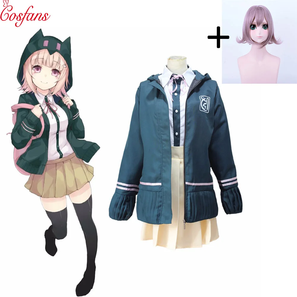 5 шт. Новая девушка DanganRonpa 2 Chiaki Nanami косплей костюм куртка рубашка юбка для женщин