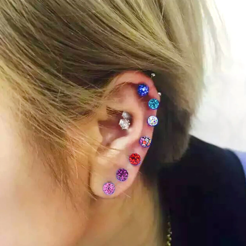 Кристалл Ferido пирсинг для ушного козелка Oreja Cartilago серьги Alargador Orelha Ragus Helix кольцо