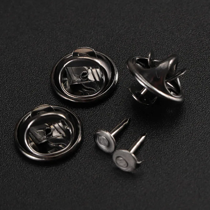 50Sets/lot Gold Rhodium Copper Nail Tie Tack Lapel Pin Back Clutch Scatter Butterfly Clasp Squeeze Badge Holder DIY Jewelry