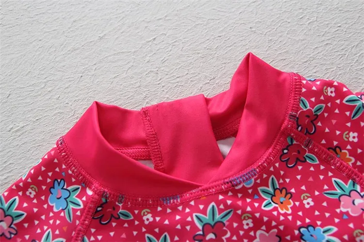 Children's Swimwear Bathing Clothes Girls Floral Print UV 50 Sun Protection One Piece Infant Baby Swimsuits With Hat Beachwear | Детская
