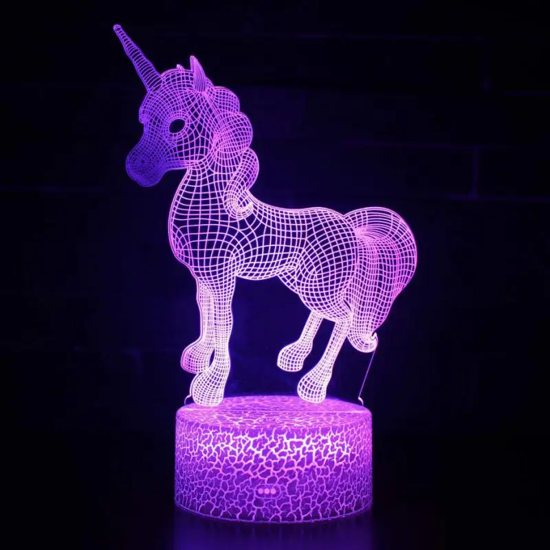 Новинка Usb светодиодный 3D светильник Horse украшение для детской комнаты лампа 7