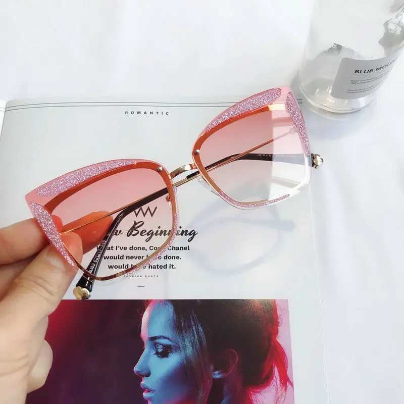 Женские винтажные солнцезащитные очки MINCL маленькие квадратные с бриллиантами