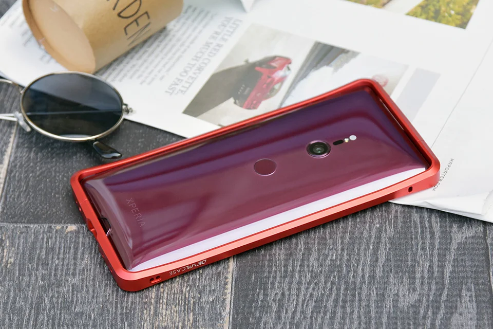 DEVILCASE для SONY XZ3 6,0 дюймов дисплей Мобильный телефон бампер рамка Чехлы алюминиевый сплав металлический мобильный телефон кожа для Xperia XZ3