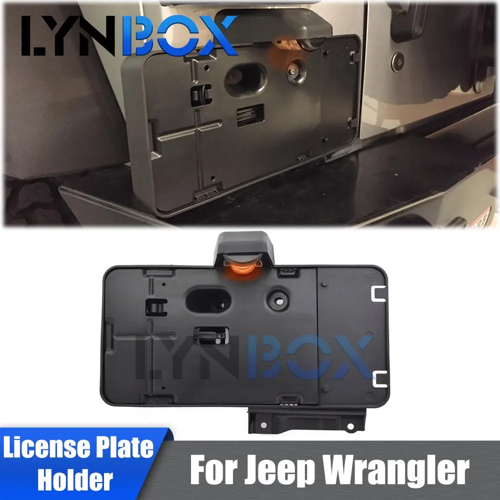 

Black Rear License Plate Holder Bracket Frame Tag With Backup LED Light For Jeep Wrangler JK & Unlimited 2007-2017 Cars Assembly