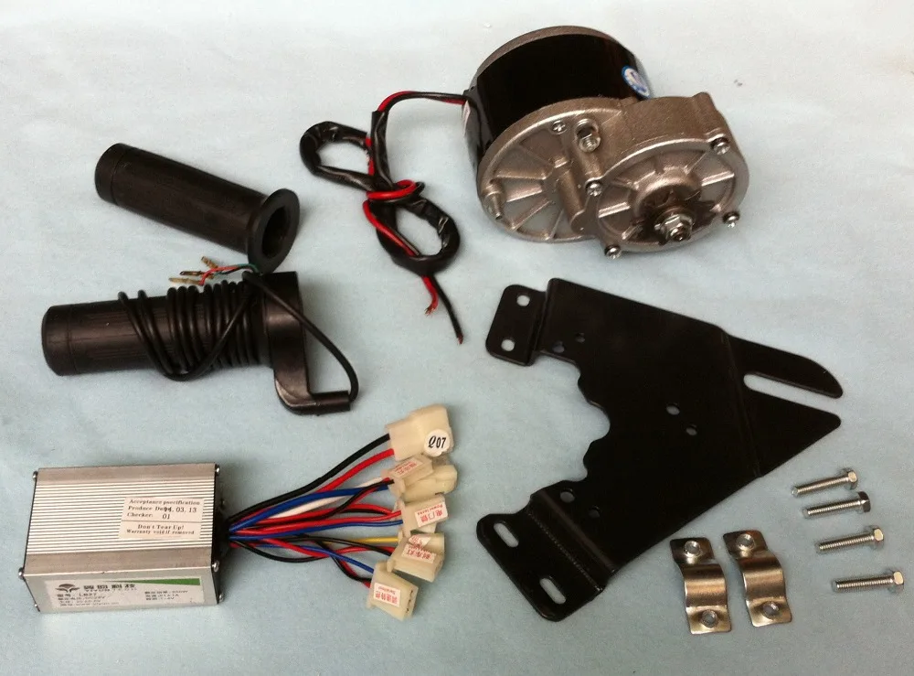 Motor de cepillo de engranaje MY1016Z2, 250W, 36V, con controlador de Motor y Acelerador de giro, Kit de bicicleta eléctrica DIY