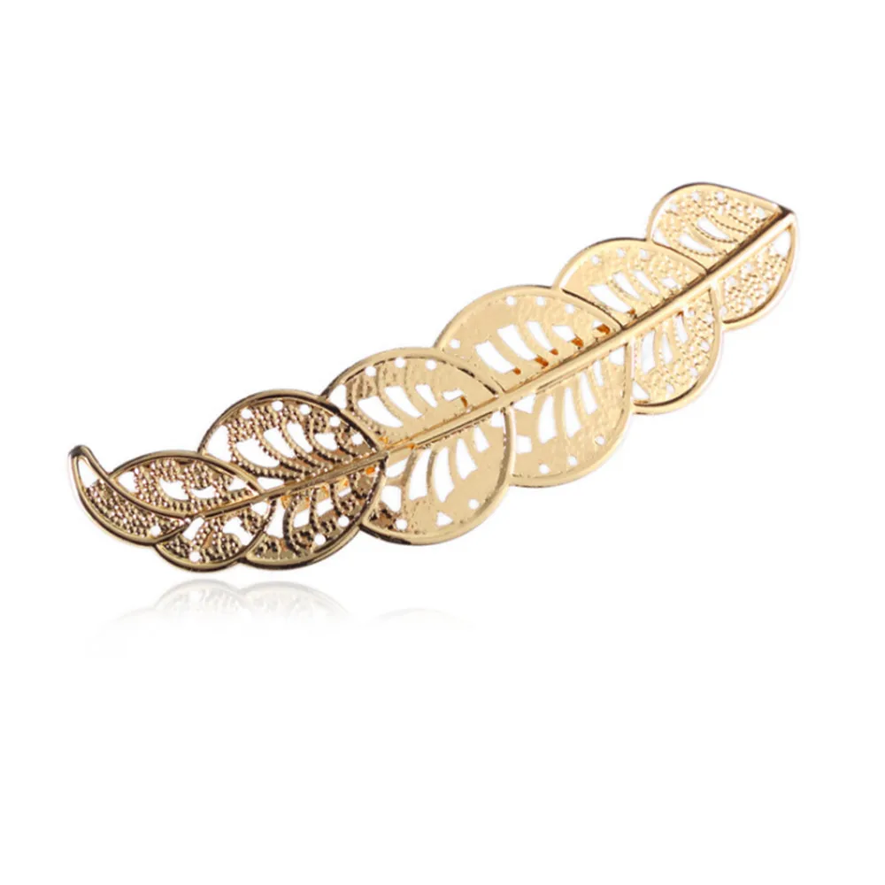 gold5 1 шт. модные женские туфли листья заколки-перья для волос металлические шпильки геометрической формы заколки для волос орнамент вечерние украшения для волос - Цвет: gold5