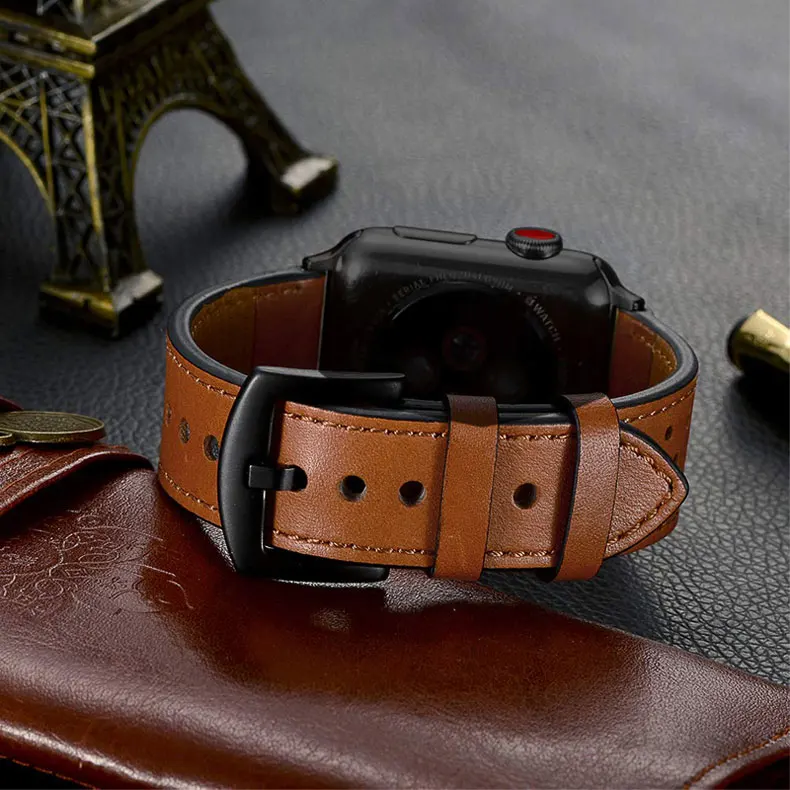 Кожаный ремешок для apple watch, ремешок 42 мм, 38 мм, Версия 44 мм 40 мм, ремешок для наручных часов iwatch, ремешок series 5/4/3/2/1 браслет аксессуары