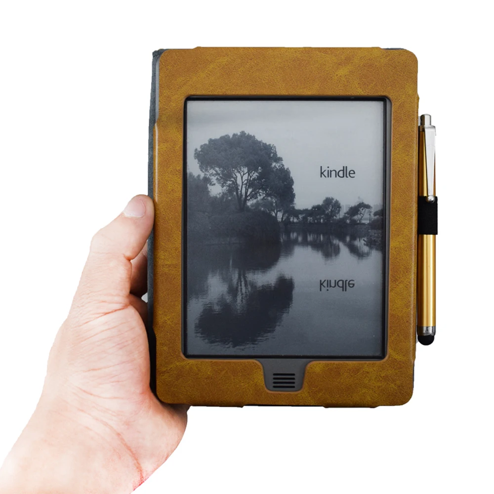 Чехол-книжка из искусственной кожи с откидной крышкой для Amazon kindle touch(2011 2012) Электронная книга kindle Модель: D01200 Защитный Чехол+ пленка+ стилус