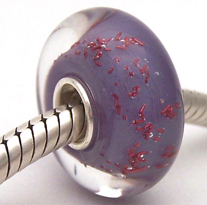 

PJG1000 100% S925 Sterling Silver Beads Murano Glass beads Fit European Charms Bracelet charms diy jewelry Lampwork GlassBeads
