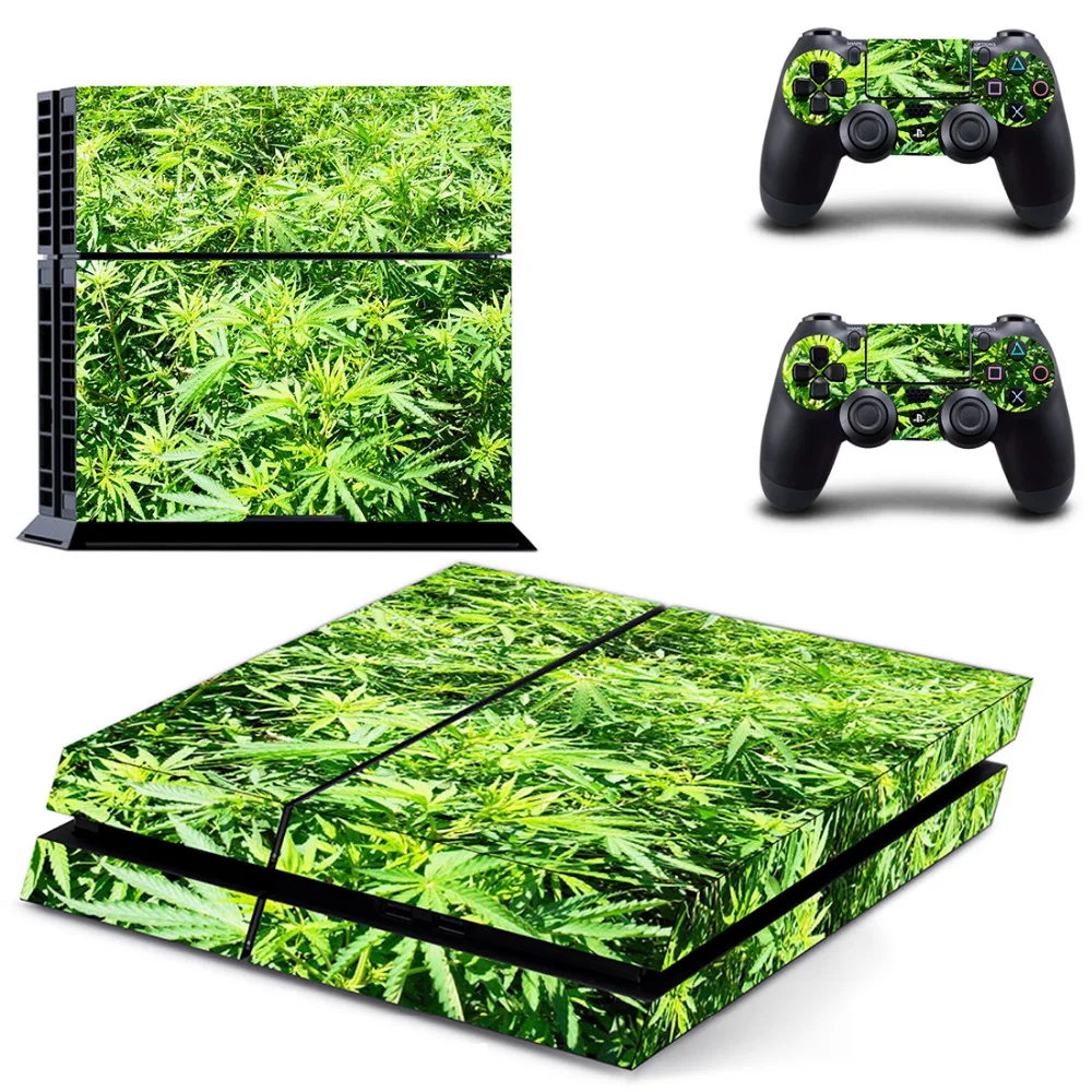 Зеленый лист сорняков PS4 кожи наклейка для sony playstation 4 консоли и 2 контроллера PS4 кожи Стикеры винил