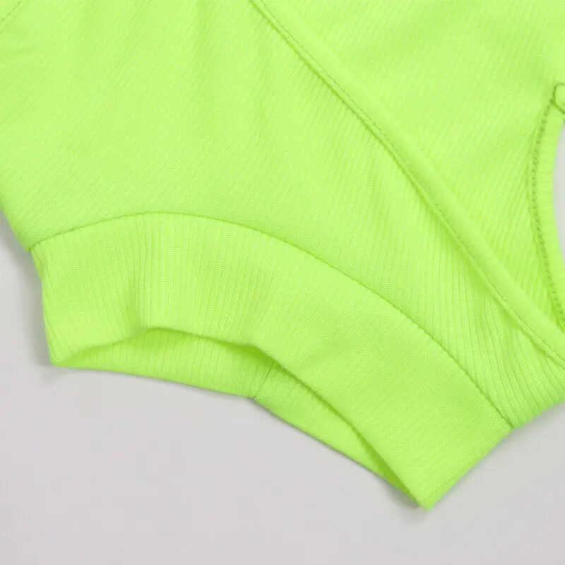 ФЛУОРЕСЦЕНТНОЕ облегающее платье бодикон без рукавов с высокой горловиной и