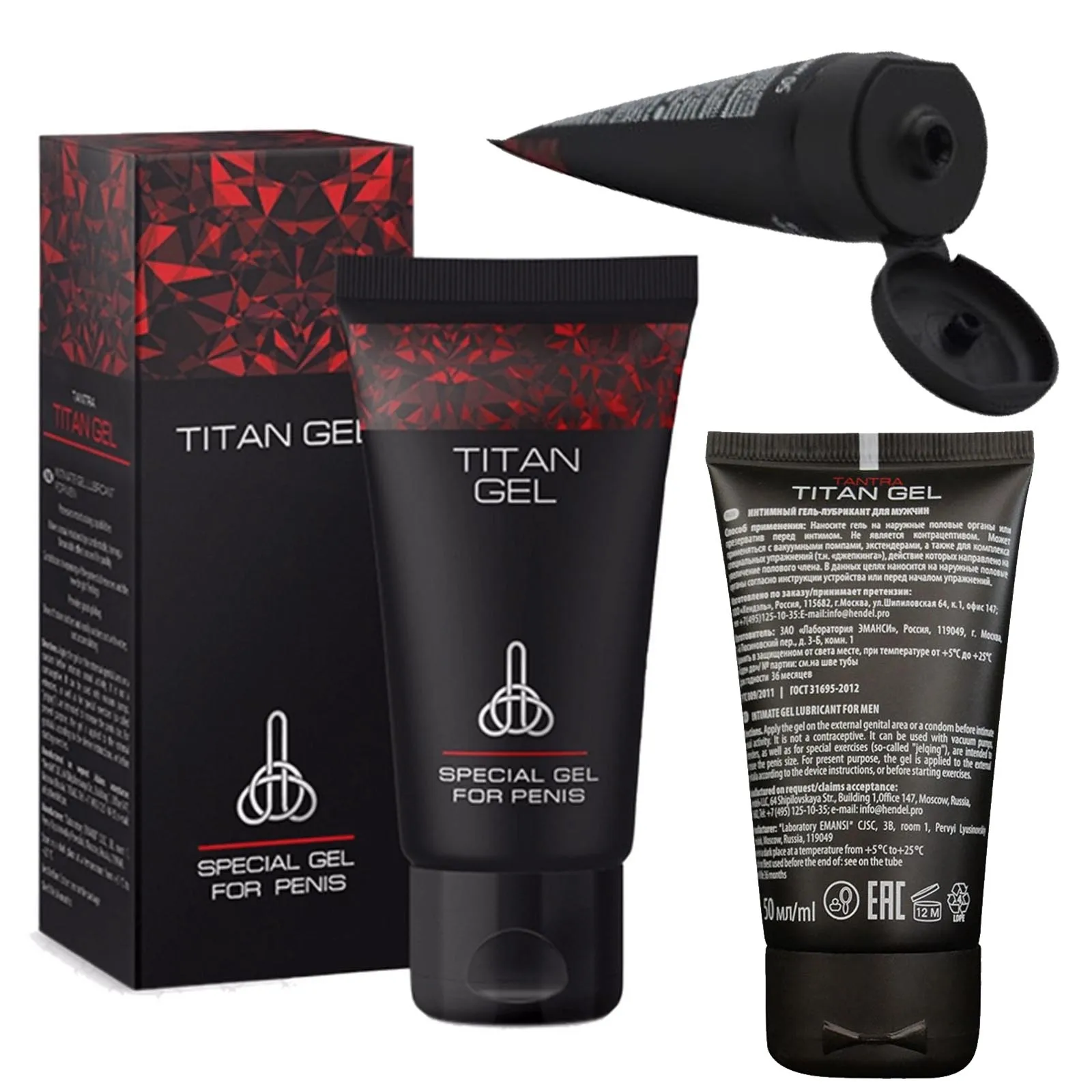 Русский Titan Gel золотой оригинальный крем для увеличения пениса человек прочного