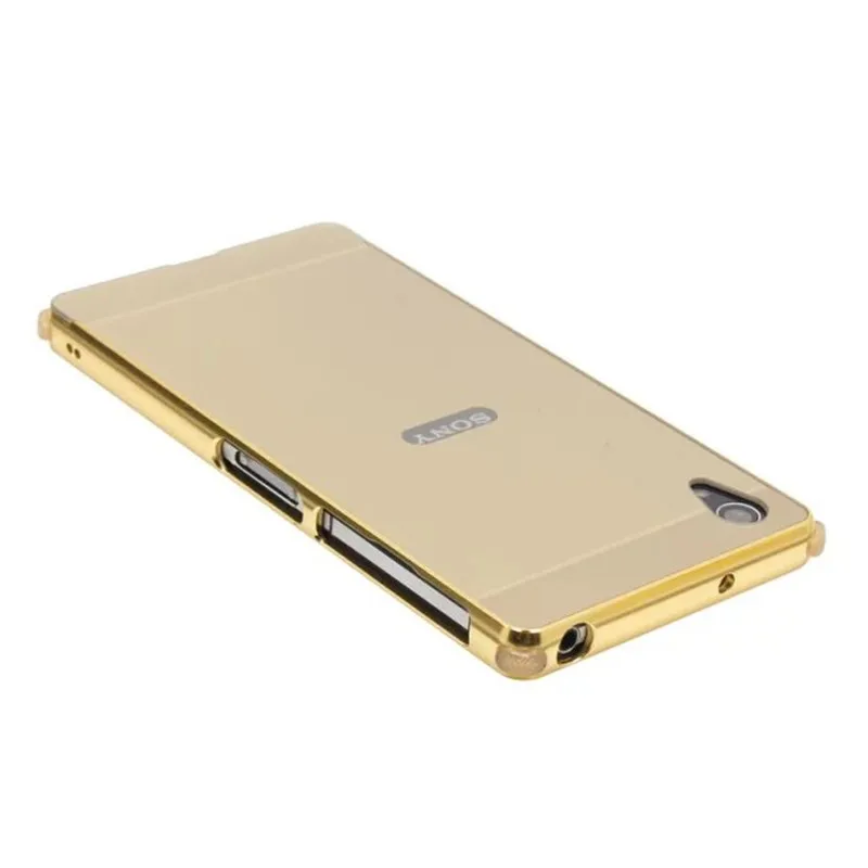 For Sony Xperia Z2 Z 2 Case Metal Frame with Brushed Back Cover Hard Phone for D6502 D6503 D6543 L50 L50w |