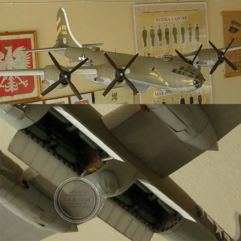 1:47 DIY 3D B29 suперфоtress бомбардировщик самолет Бумажная модель Сборка ручная работа