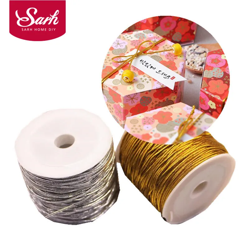 25 м/рулон золотипосылка/Серебристая веревка для упаковки печенья 1 мм|rope seal|rope for