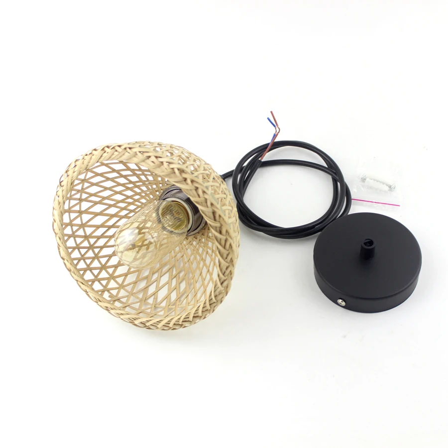 Новый Винтажный тонкий подвесной светильник с бамбуковой полоской ручной работы