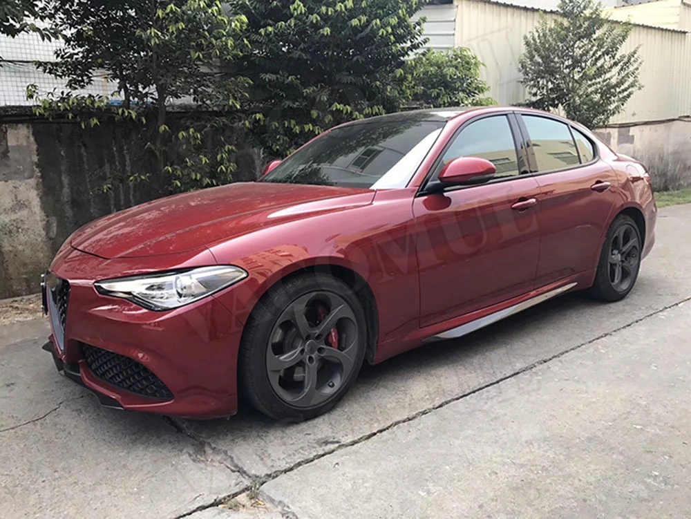 Боковые юбки из углеродного волокна бампер наклейка на юбку для Alfa Romeo Giulia Sedan 4 двери