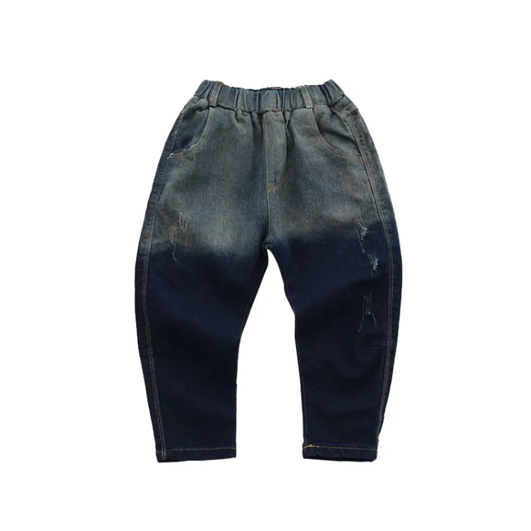 2017 новые модные весна-осень джинсы для мальчиков детские два цвета Штаны брюки