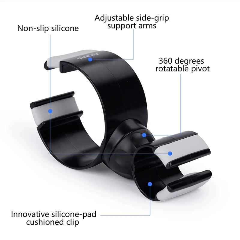 tikono anti slip universal 360 rotating bicycle bike phone holder handlebar clip stand mount bracket for smart mobile cellphone free global shipping